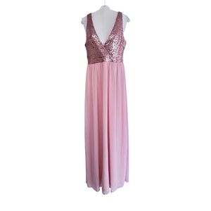 Bee Free Formal Pink Dress Size Large Sheer -Used Once